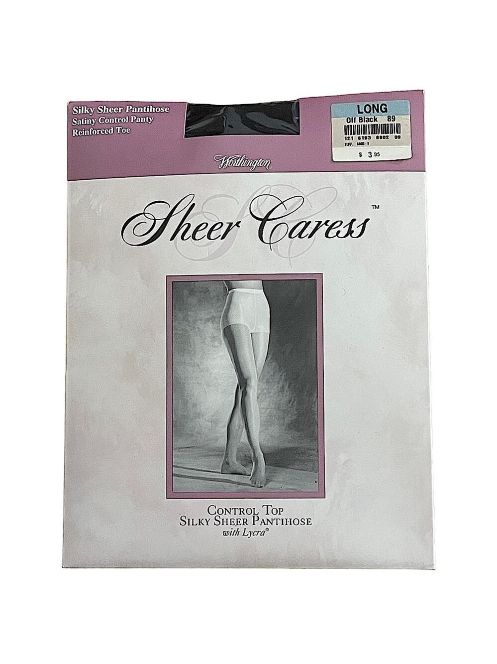 Worthington Vintage Sheer Caress Control Top Pantyhose Long Off Black 89